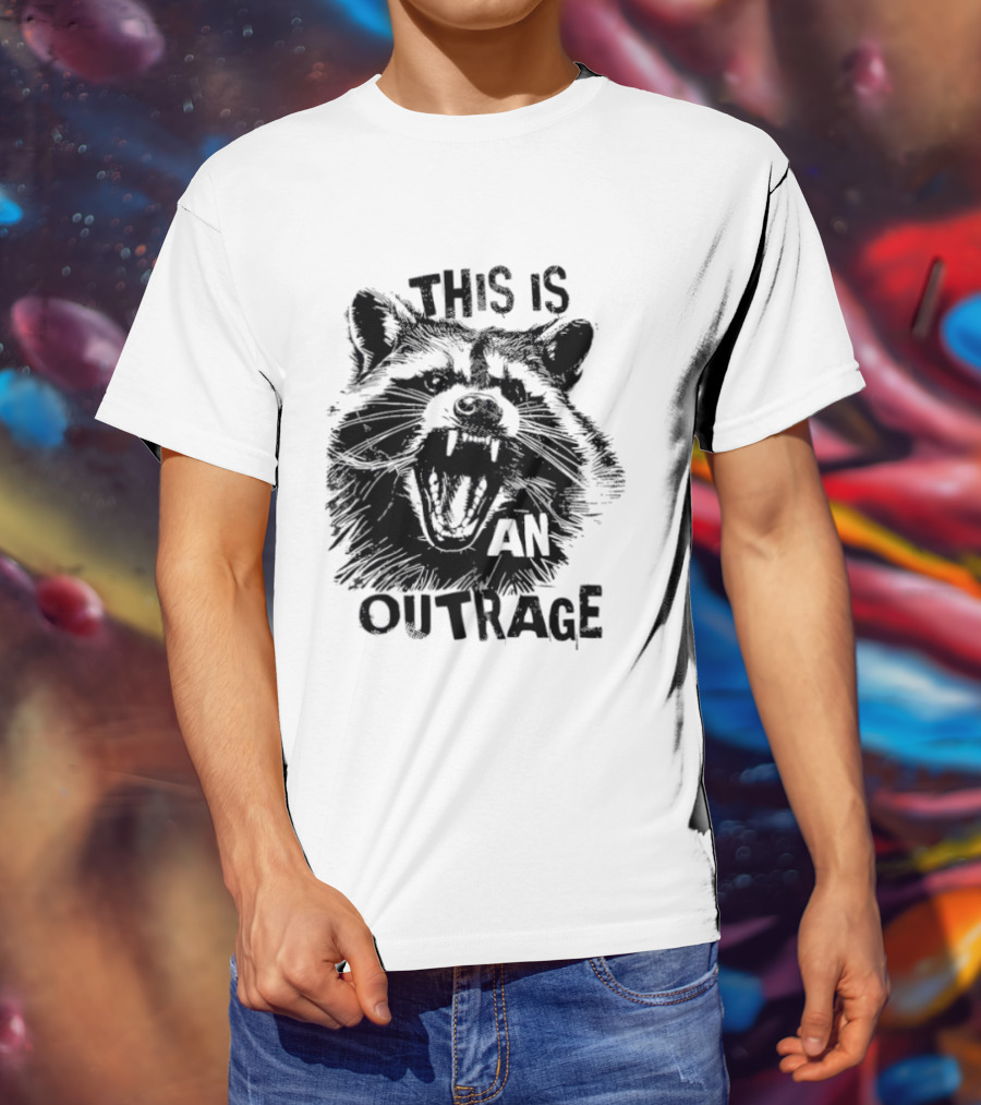This Is An Outrage Angry Raccoon T-Shirt