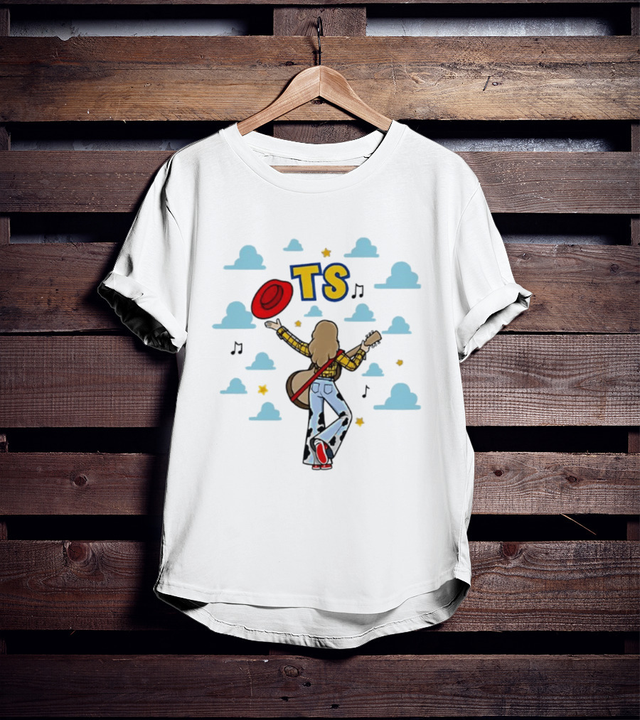 TS Toy Story 5 New Song Clouds Guitar And Red Hat T-Shirt