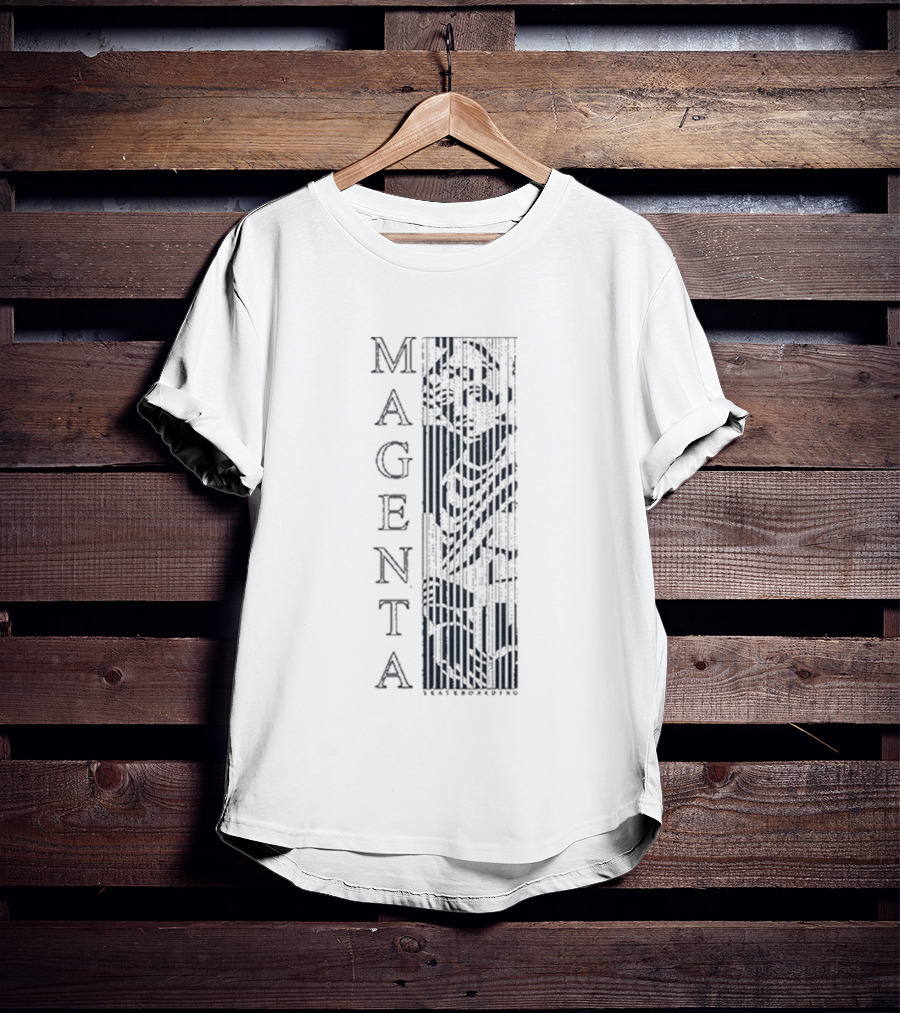 Magenta Skateboards Vertical Logo Stripe Tati T-Shirt