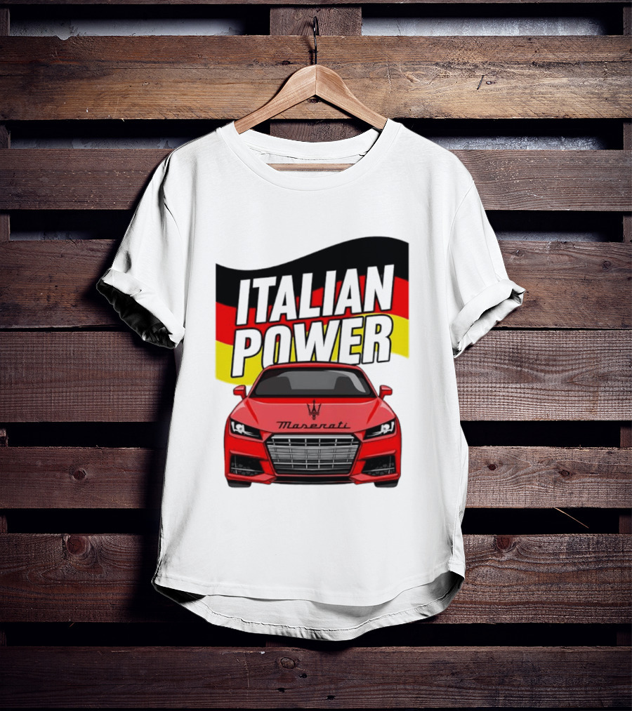 Maserati Italian Power German Flag Car T-Shirt