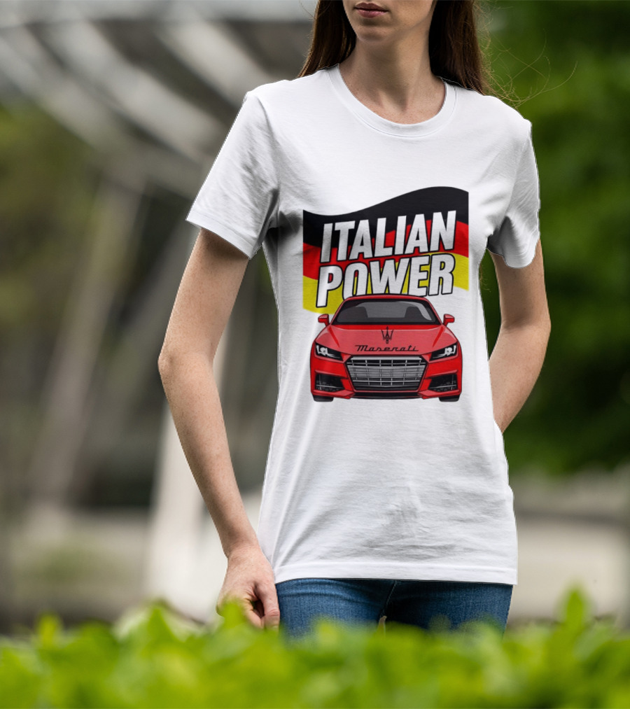 Maserati Italian Power German Flag Car T-Shirt