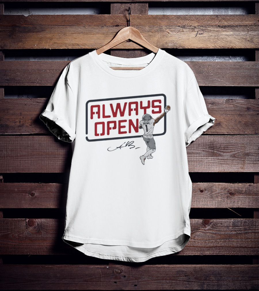 Patriots A.J. Brown Always Open New England T-Shirt
