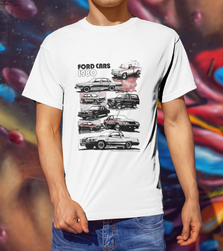 Ford Cars 1980 F Series Bronco Mustang Thunderbird Classic Collection T-Shirt