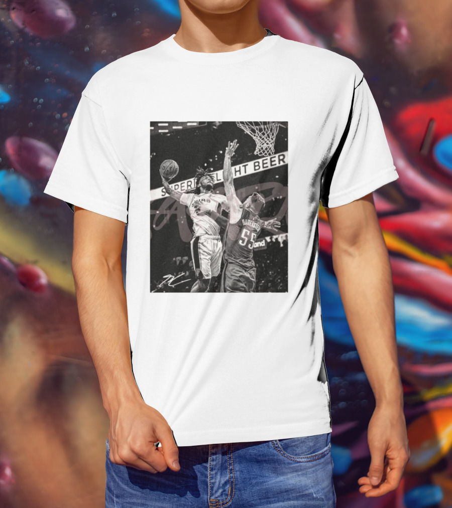 San Antonio Spurs Basketball Hartenstein 55 Player Action Photo Sport Superior Light Beer T-Shirt