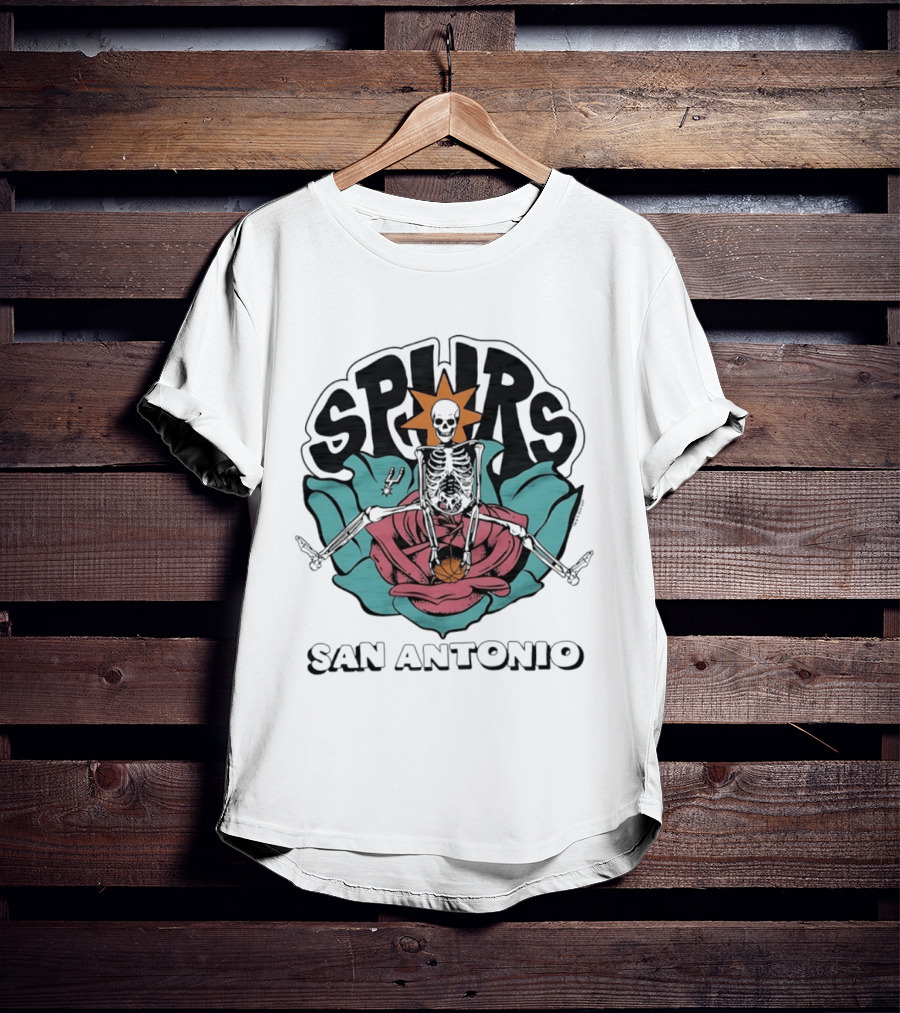 San Antonio Spurs Skeleton Basketball T-Shirt