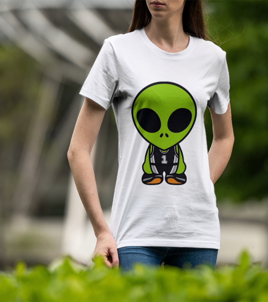 Alien Victor Wembanyama Cartoon Basketball Number 1 T-Shirt