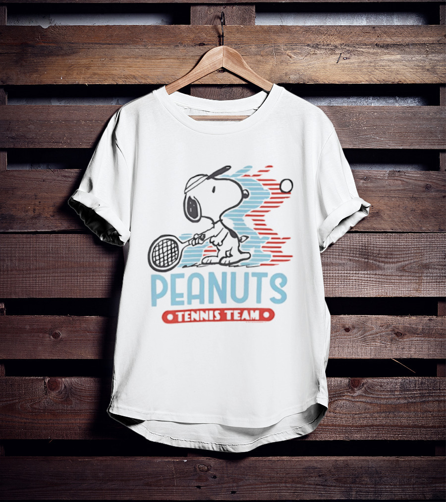 Peanuts Snoopy Tennis Team Vintage Cartoon Sports T-Shirt