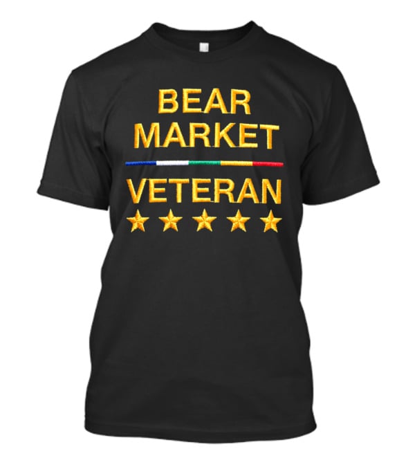 Bear Market Veteran Embroidered Text And Stars T-Shirt