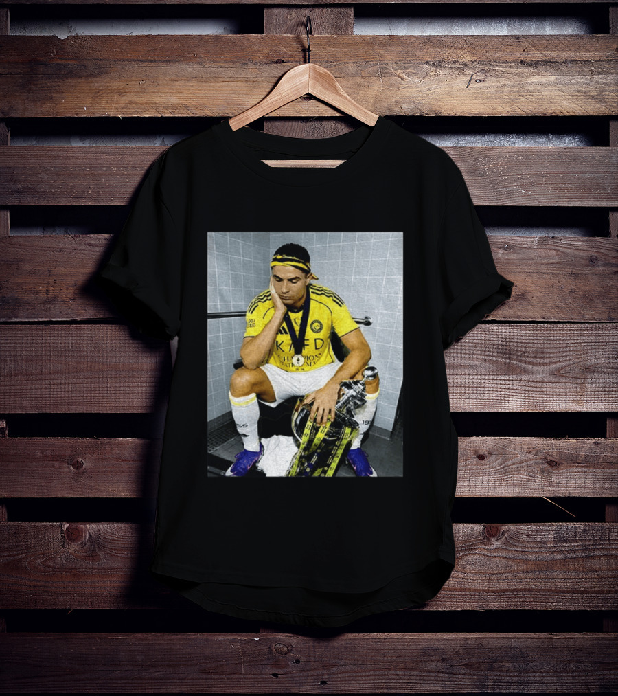 Cristiano Ronaldo Al Nassr FC Saudi Pro League Champion KAFD Yellow Jersey T-Shirt