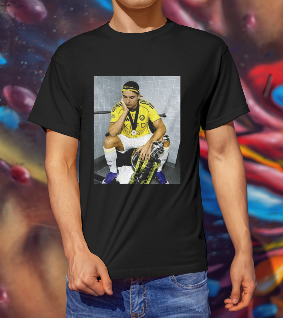 Cristiano Ronaldo Al Nassr FC Saudi Pro League Champion KAFD Yellow Jersey T-Shirt