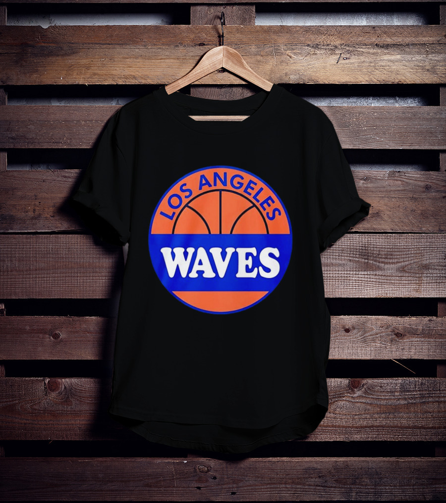 Los Angeles Waves Basketball Theme Circle T-Shirt
