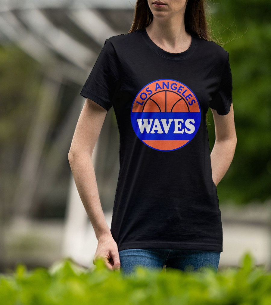 Los Angeles Waves Basketball Theme Circle T-Shirt