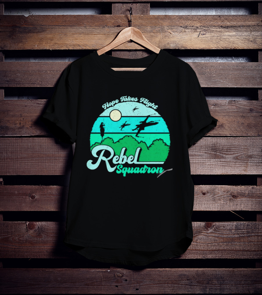 Rebel Squadron Hope Takes Flight Sunset Landscape T-Shirt