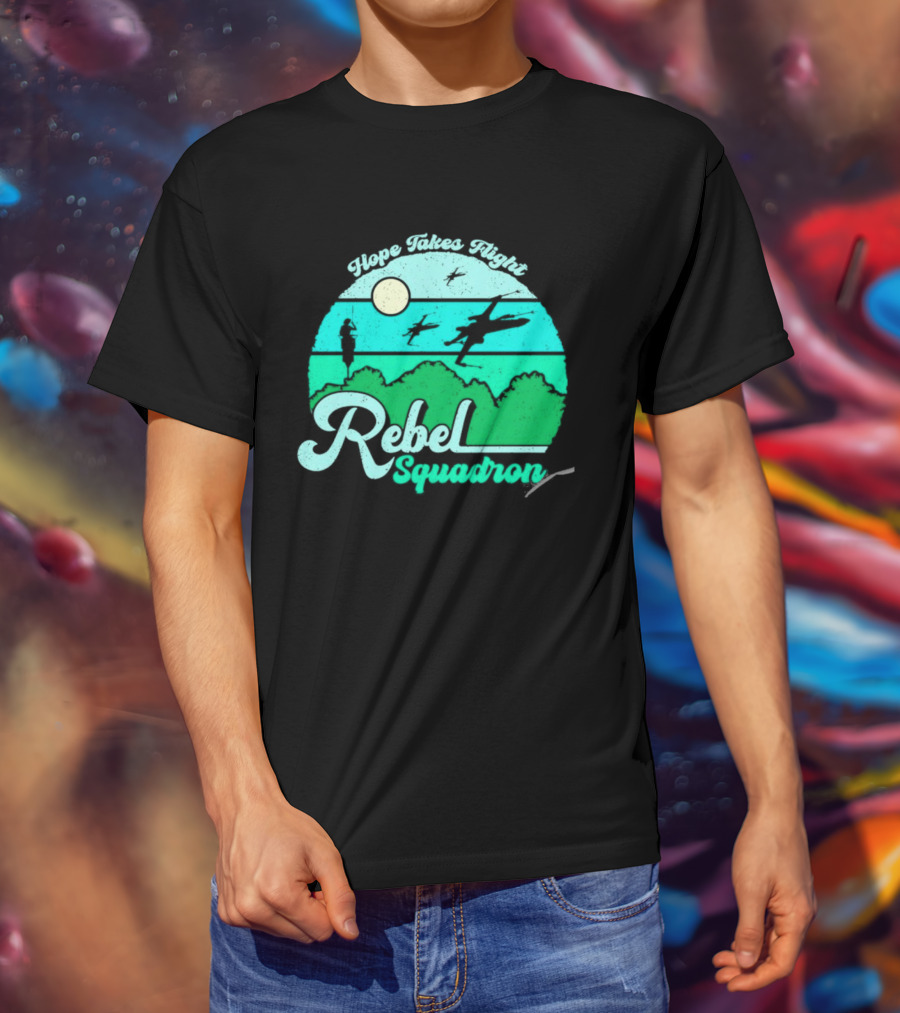 Rebel Squadron Hope Takes Flight Sunset Landscape T-Shirt