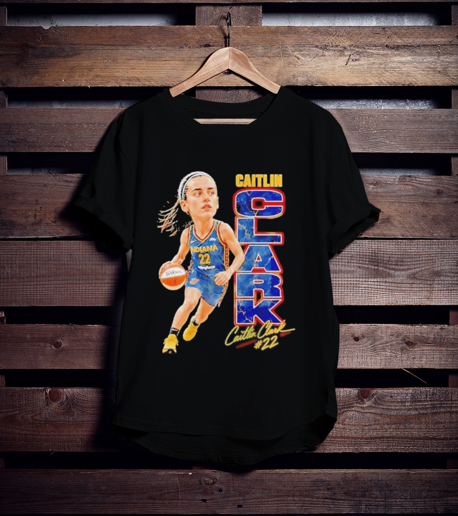 WNBA Indiana Fever Caitlin Clark 22 Basketball Caricature T-Shirt
