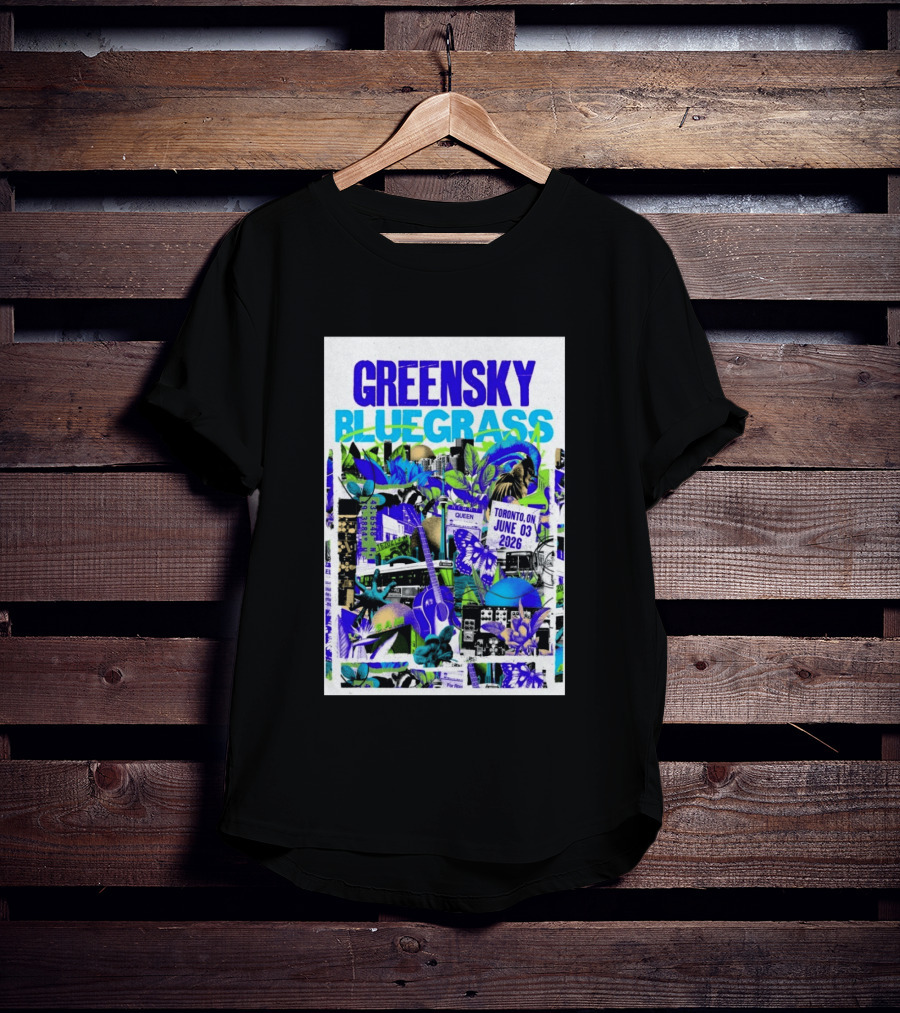 Greensky Bluegrass Toronto ON June 03 2026 Guitar Butterfly Cityscape T-Shirt