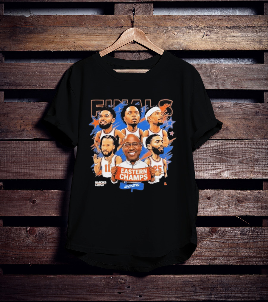 NBA Finals 2026 Eastern Champs Knicks Players And Coach Banner T-Shirt