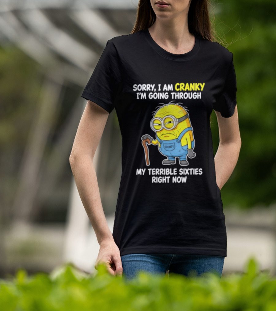 Minion Sorry I Am Cranky Going Through My Terrible Sixties Right Now T-Shirt