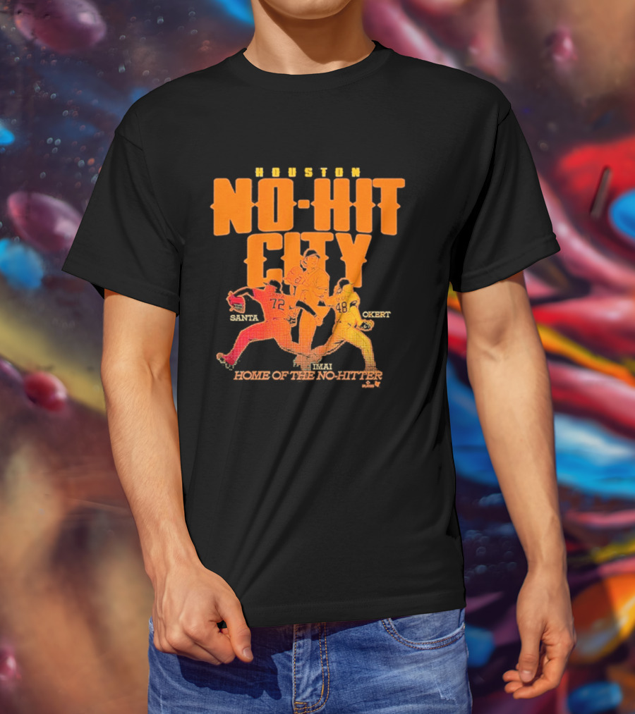 Houston No Hit City Home Of The No Hitter Tatsuya Imai Steven Okert Alimber Santa T-Shirt
