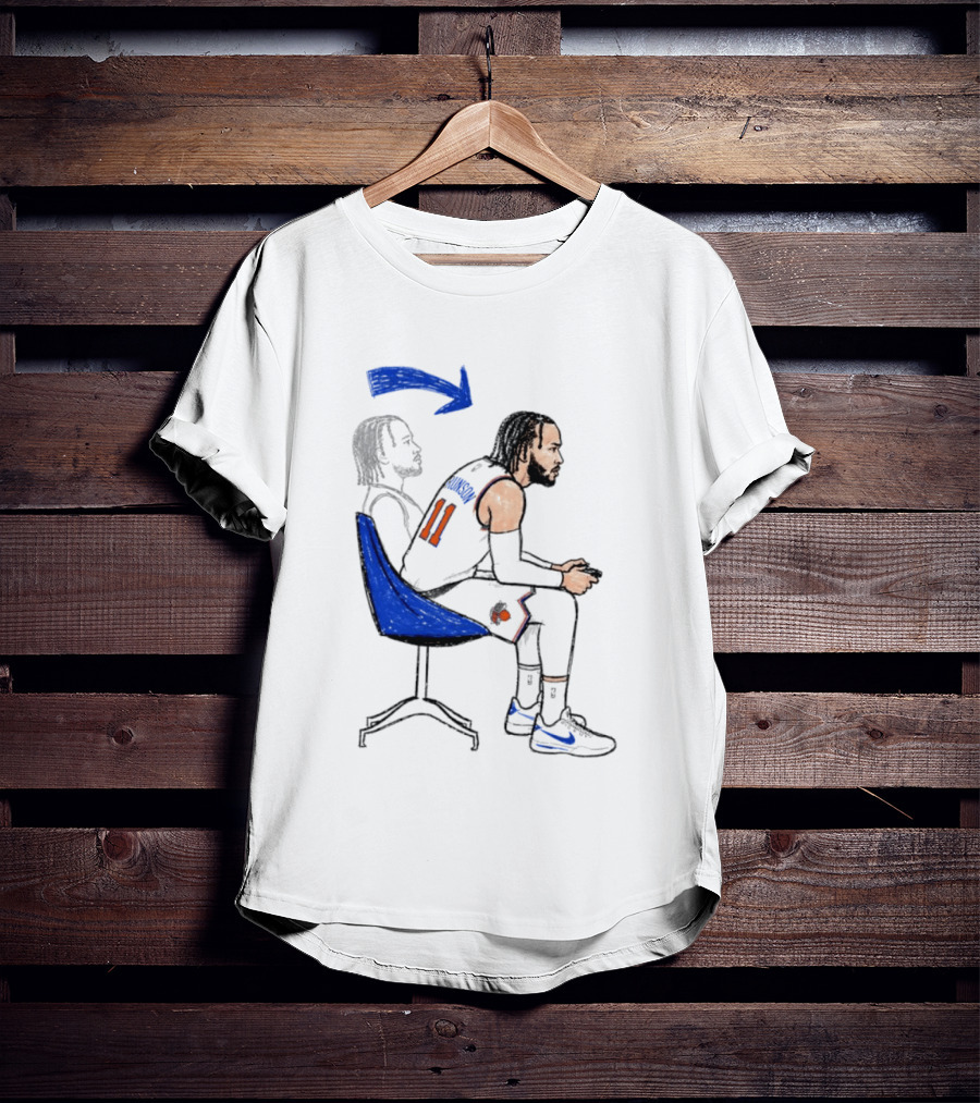 New York Knicks Jalen Brunson Gamer Posture Sketch NBA Player 11 Basketball T-Shirt