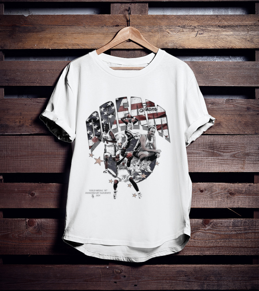 USA Basketball Dream Team 1992 Michael Jordan Scottie Pippen Clyde Drexler Larry Bird Stars And Stripes T-Shirt