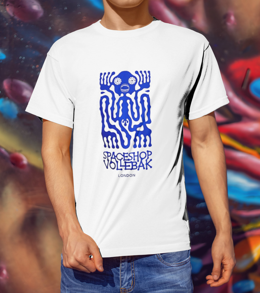 Spaceshop Vollebak London Psychedelic Blue Alien Figure T-Shirt