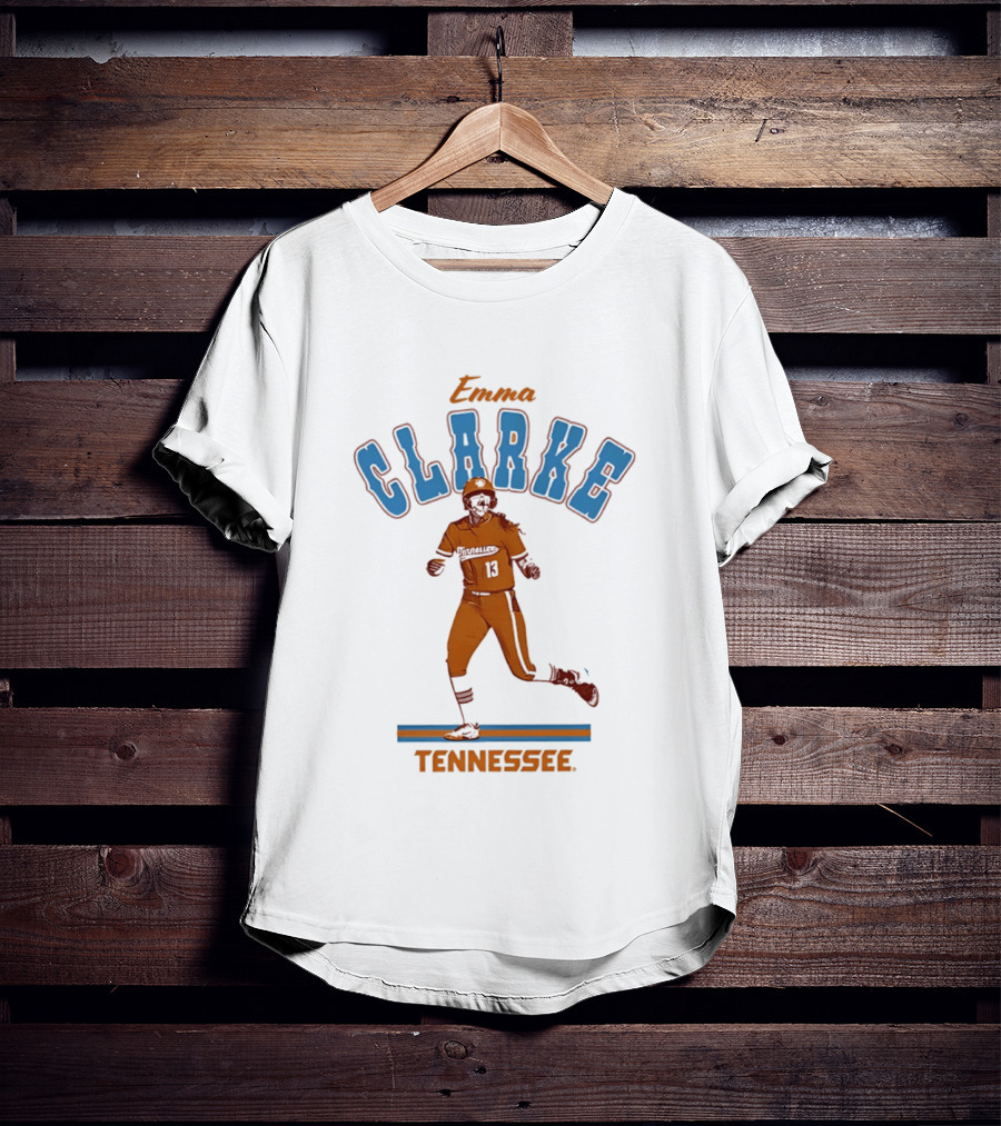 Tennessee Emma Clarke Running Pose Baseball Player T-Shirt