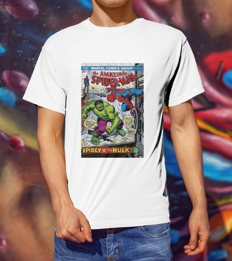 Marvel Comics Group The Amazing Spider Man 119 Spidey Vs The Hulk Comic Book Cover T-Shirt