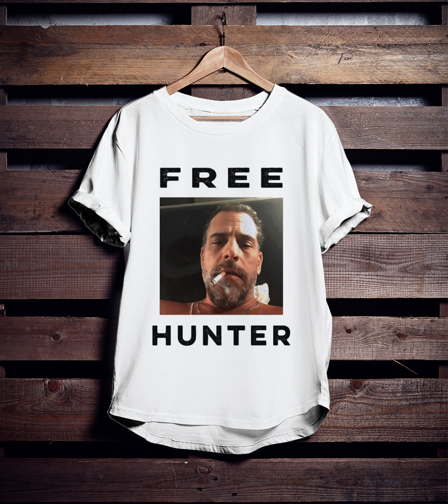 Hunter Biden Free Political Satire Shot Smoking T-Shirt