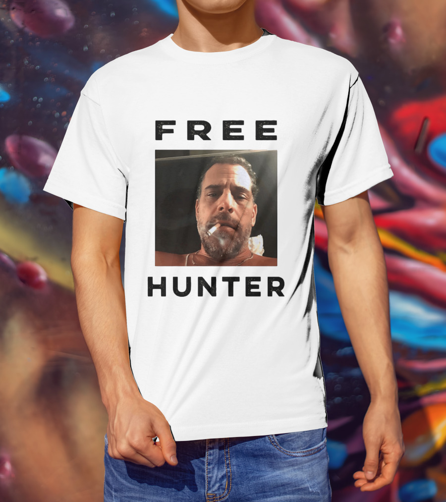 Hunter Biden Free Political Satire Shot Smoking T-Shirt