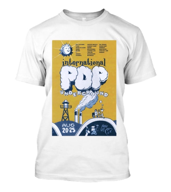 International Pop Underground Festival August 20 25 Beat Happening Fugazi Legend Of Yulesville Seaweed Спинанес Free Us T-Shirt