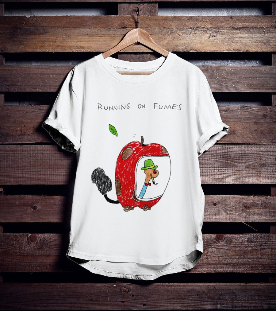 Running On Fumes Lowly Worm Apple Car T-Shirt