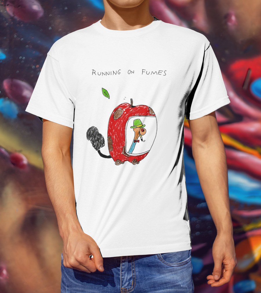 Running On Fumes Lowly Worm Apple Car T-Shirt