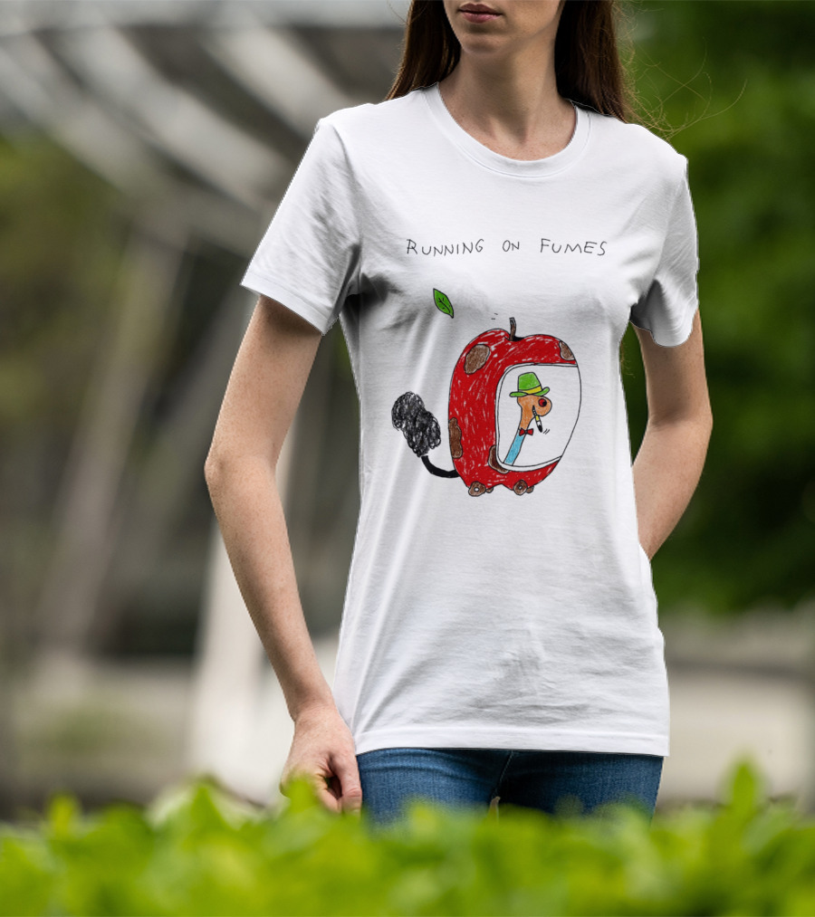 Running On Fumes Lowly Worm Apple Car T-Shirt