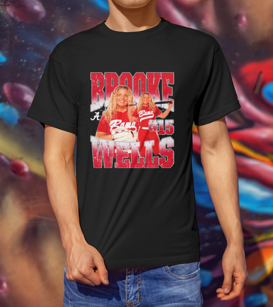 Brooke Wells Bama Softball #15 Player Collage Alabama T-Shirt
