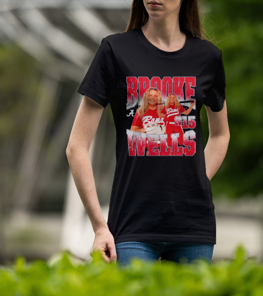 Brooke Wells Bama Softball #15 Player Collage Alabama T-Shirt
