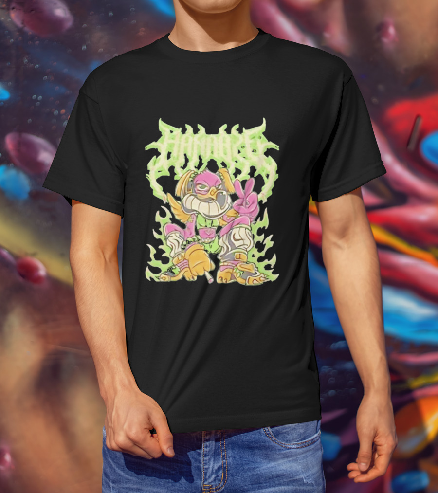 HAMMBRIK Chill Dog Flaming Peace Pose T-Shirt