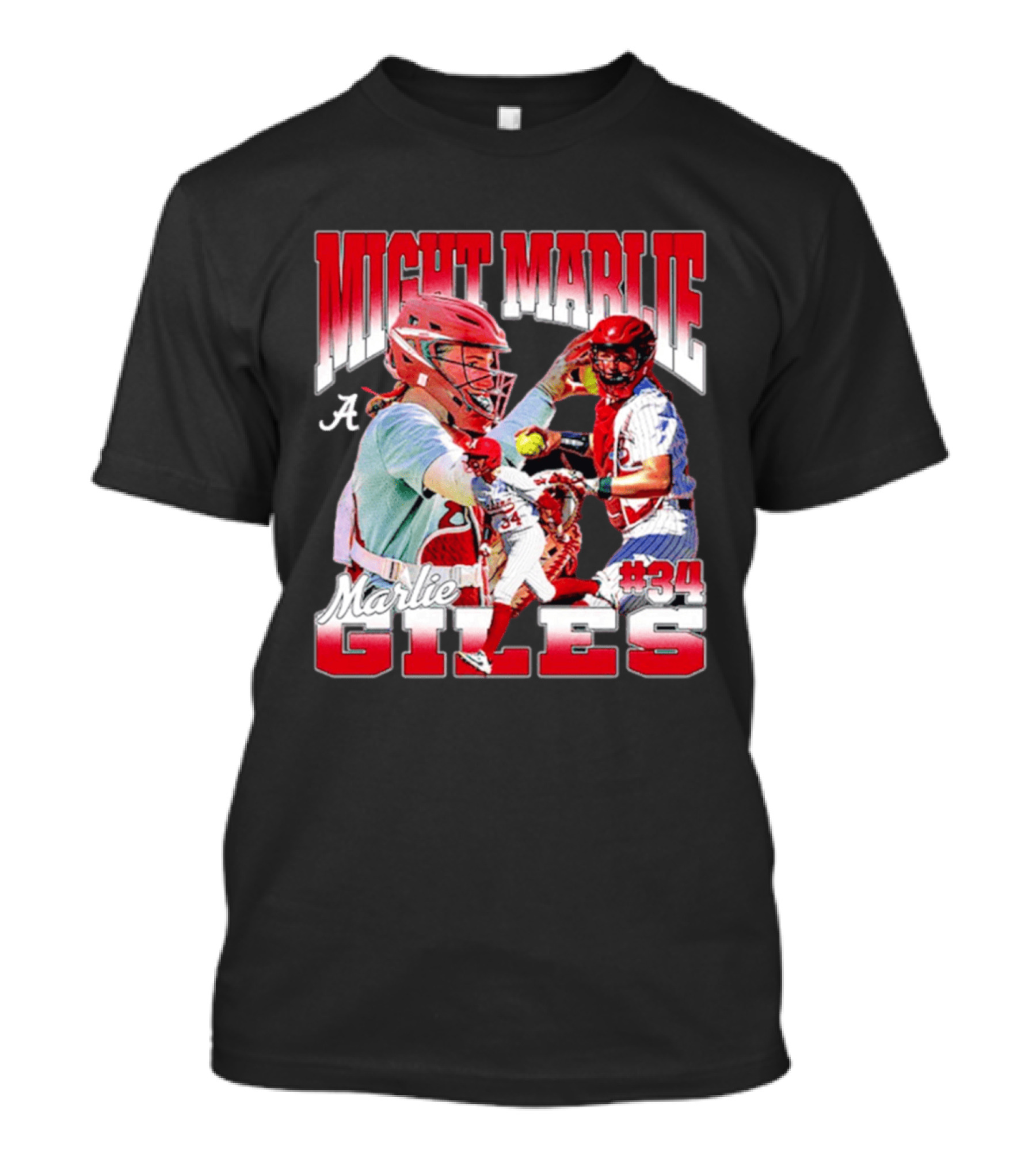 Might Marlie Giles #34 Alabama Softball Player Collage T-Shirt