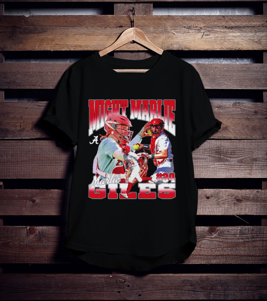 Might Marlie Giles #34 Alabama Softball Player Collage T-Shirt