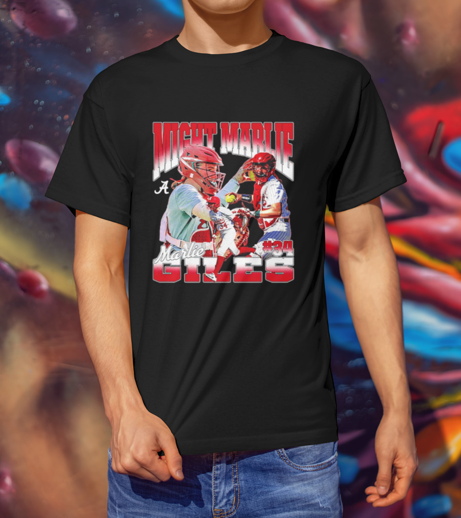 Might Marlie Giles #34 Alabama Softball Player Collage T-Shirt