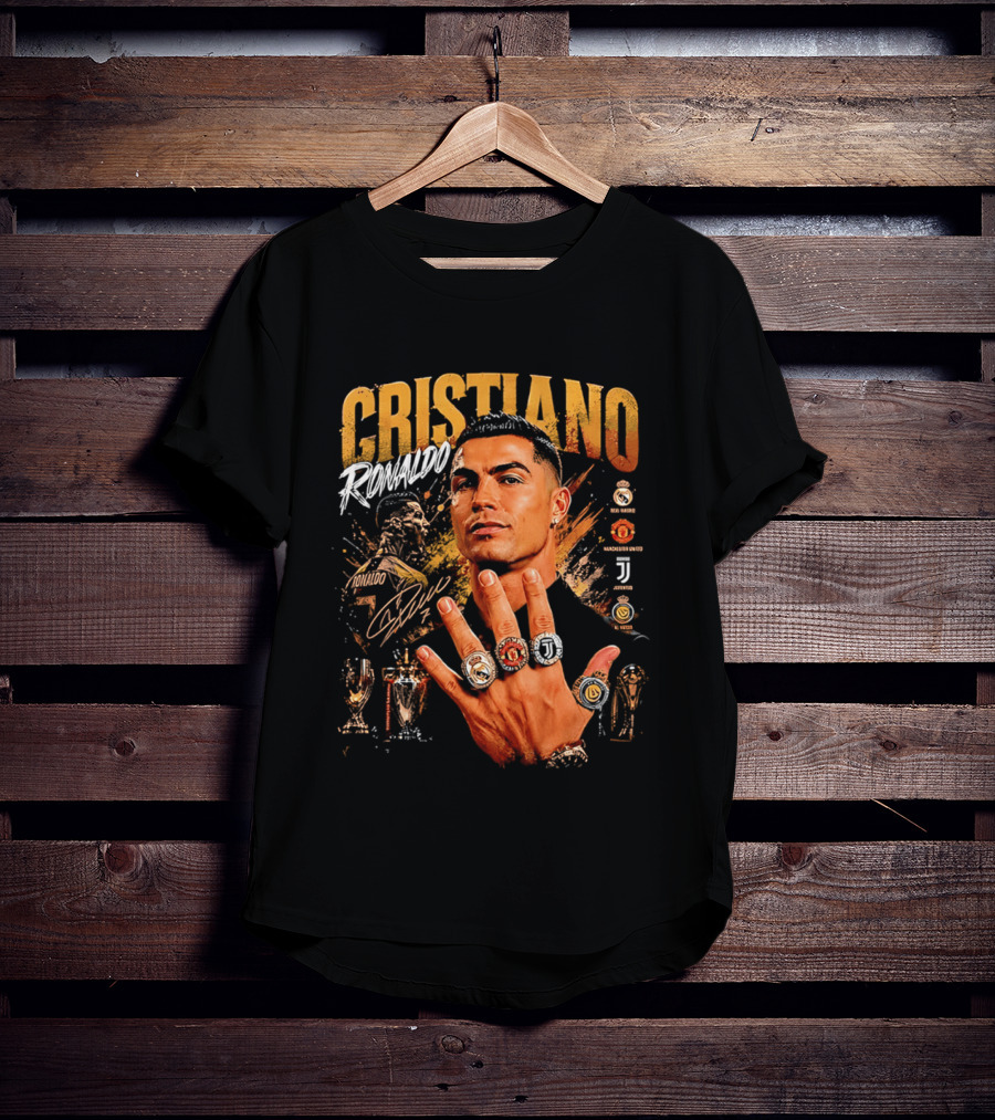 Cristiano Ronaldo Rings Collection Manchester Juventus Real Madrid Arsenal T-Shirt