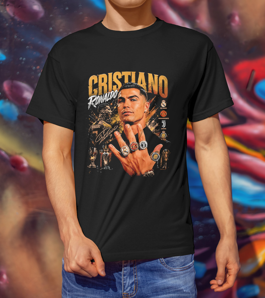 Cristiano Ronaldo Rings Collection Manchester Juventus Real Madrid Arsenal T-Shirt