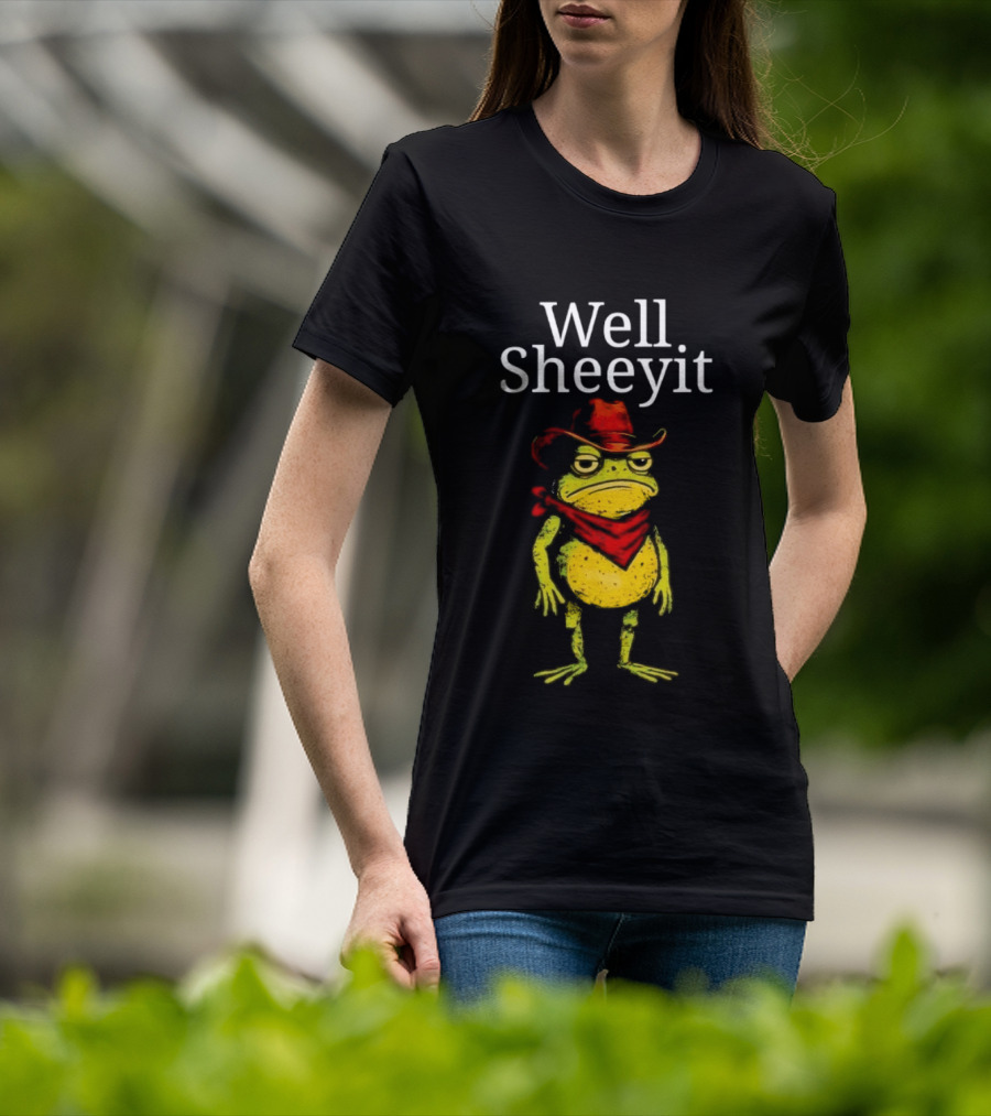 Well Sheeyit Frog Cowboy Hat And Bandana T-Shirt