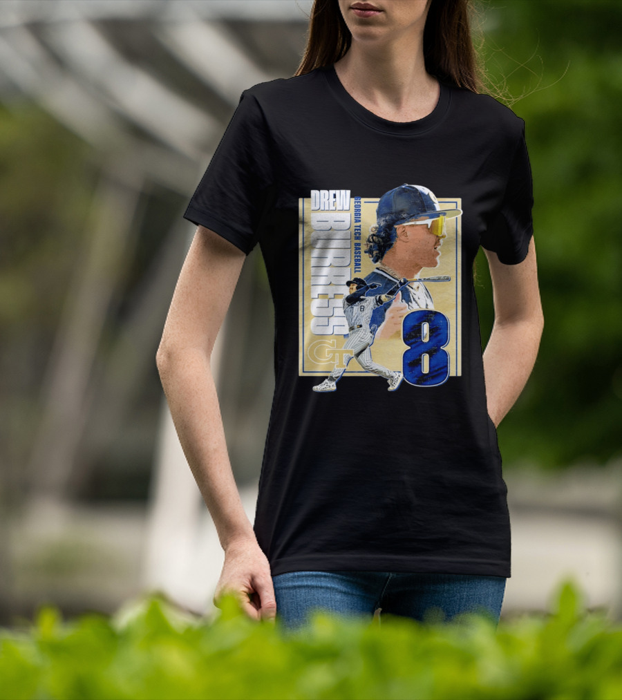 Drew Burress Georgia Tech Baseball Athlete Number 8 T-Shirt