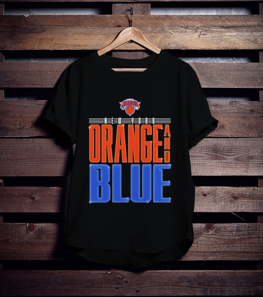New York Knicks Orange And Blue Neon T-Shirt