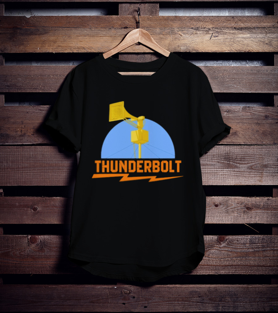 Thunderbolt Civil Defense Siren Lightning Bolt Black T-Shirt