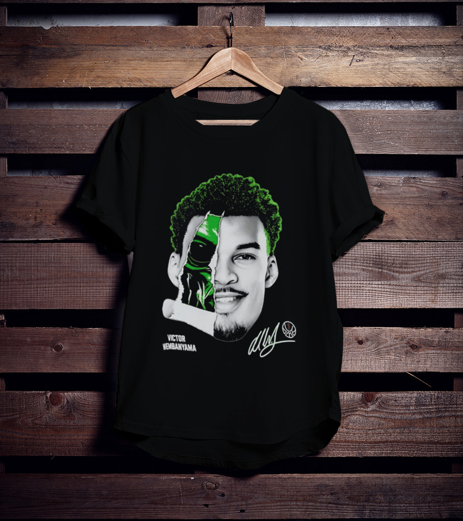 Victor Wembanyama Alien Torn Creature Signature T-Shirt