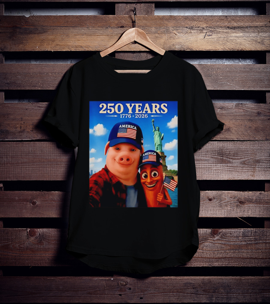250 Years 1776 2026 America Tung Tung Tung Sahur Statue Of Liberty T-Shirt