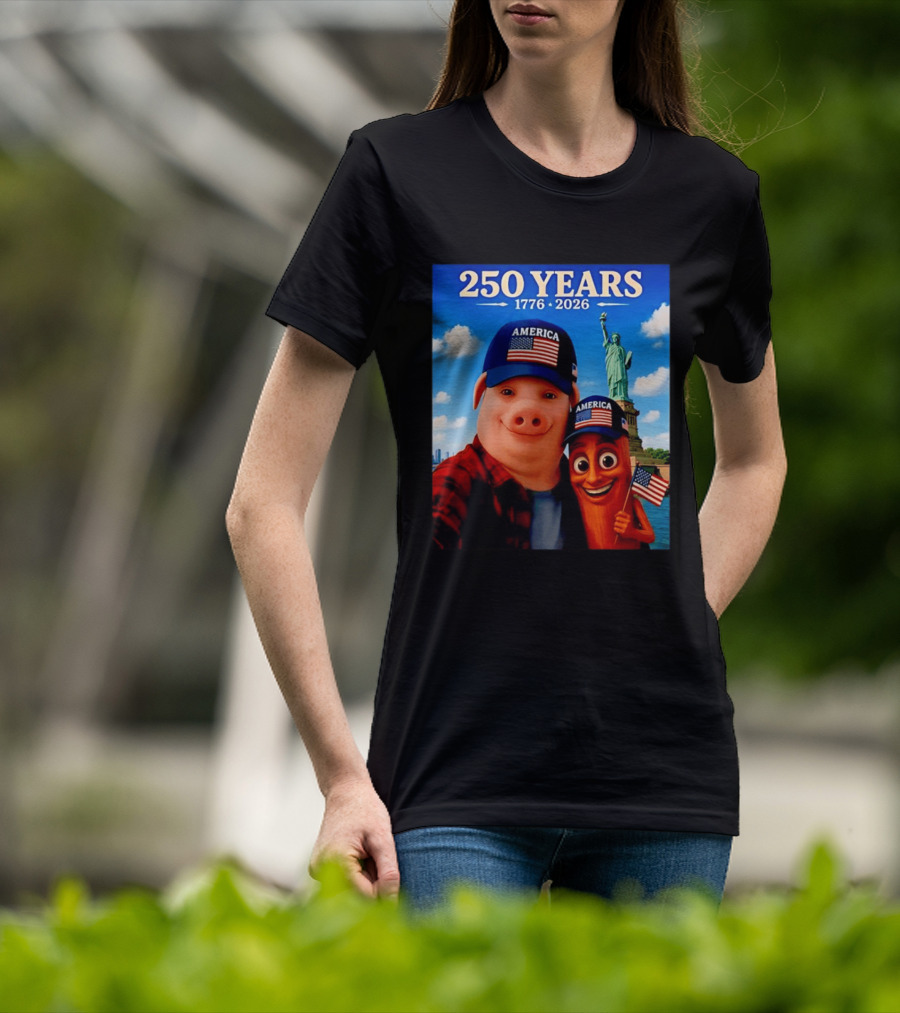 250 Years 1776 2026 America Tung Tung Tung Sahur Statue Of Liberty T-Shirt
