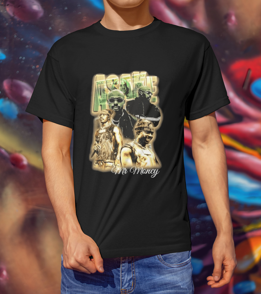 Asake Mr Money Music Artist Collage With Stylish Sunglasses And Fashionable Outfits T-Shirt